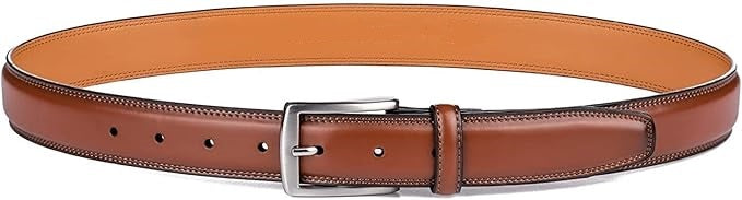 Men's Classic Leather Belt - Handcrafted Durable, 100% Genuine Leather - Fashion for Work Business & Casual