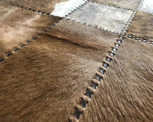 HANDMADE 100% Natural COWHIDE RUG | Patchwork Cowhide Area Rug | Real Cowhide Hallway Runner | Hair on Leather Cowhide Carpet | PR301