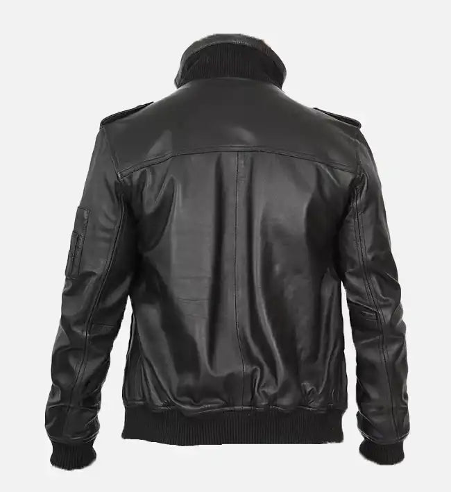 Men’s Sheepskin Vintage Leather Bomber Jacket