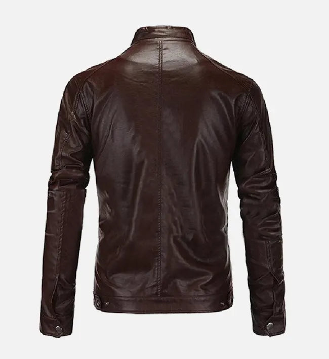 Men’s Sheepskin Premium Dark Brown Leather Café Racer Jacket