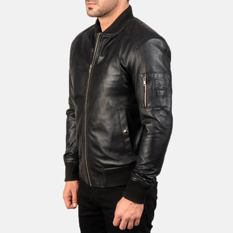 Sheepskin Leather Biker Jacket for Men – Genuine Leather Moto Outerwear