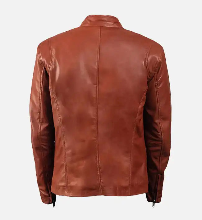 Men’s Sheepskin Iconic Brown Leather Bomber Jacket