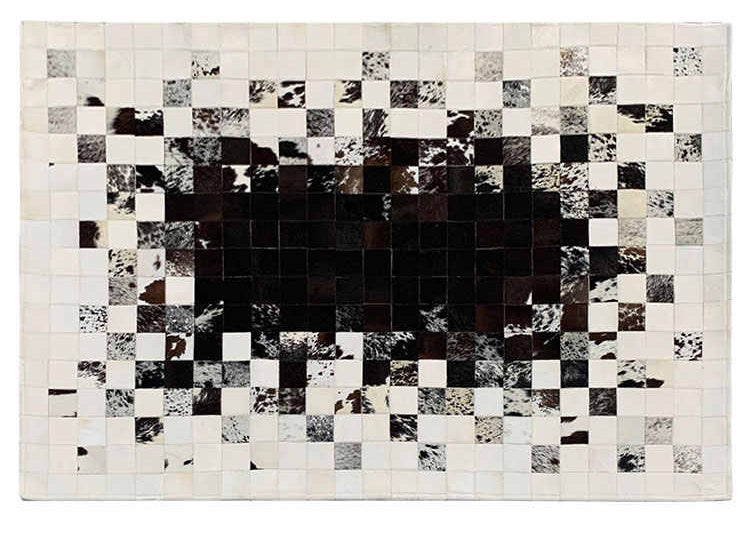 Handcrafted Cowhide Leather Patchwork Rug – Natural Hair-On Design