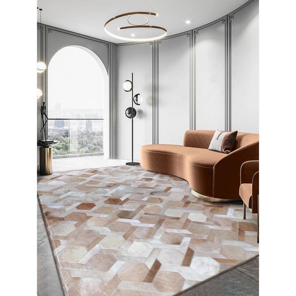 Handmade Rectangle Cowhide Patchwork Rug – Natural Beauty & Style
