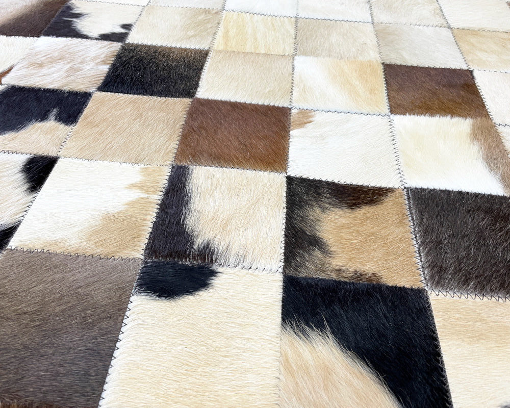 HANDMADE 100% Natural COWHIDE RUG | Patchwork Cowhide Area Rug | Real Cowhide Hallway Runner | Hair on Leather Cowhide Carpet | PR211