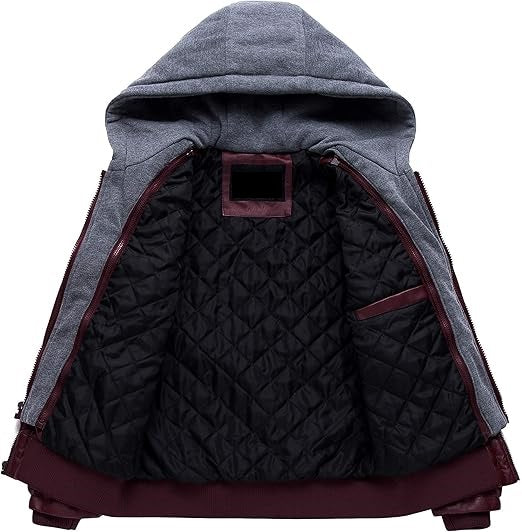Men's Luxury Leather Jacket with Removable Hood - 100% Genuine Leather, Perfect for Riding and Everyday Wear