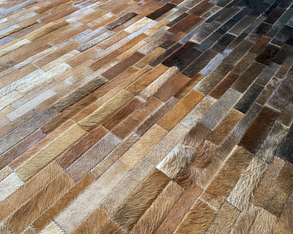 HANDMADE 100% Natural COWHIDE RUG | Patchwork Cowhide Area Rug | Real Cowhide Hallway Runner | Hair on Leather Cowhide Carpet | PR212