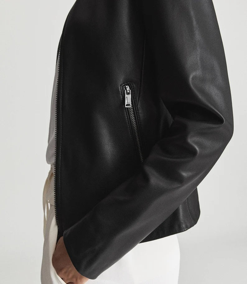 Trendy Women's Leather Jacket – Real Lambskin Leather Jacket - Casual, Biker, Moto Styles Girls' Jacket for Every Occasion