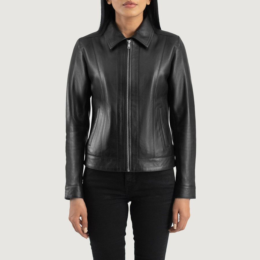 Women’s Sheepskin Classic Collar Leather Jacket