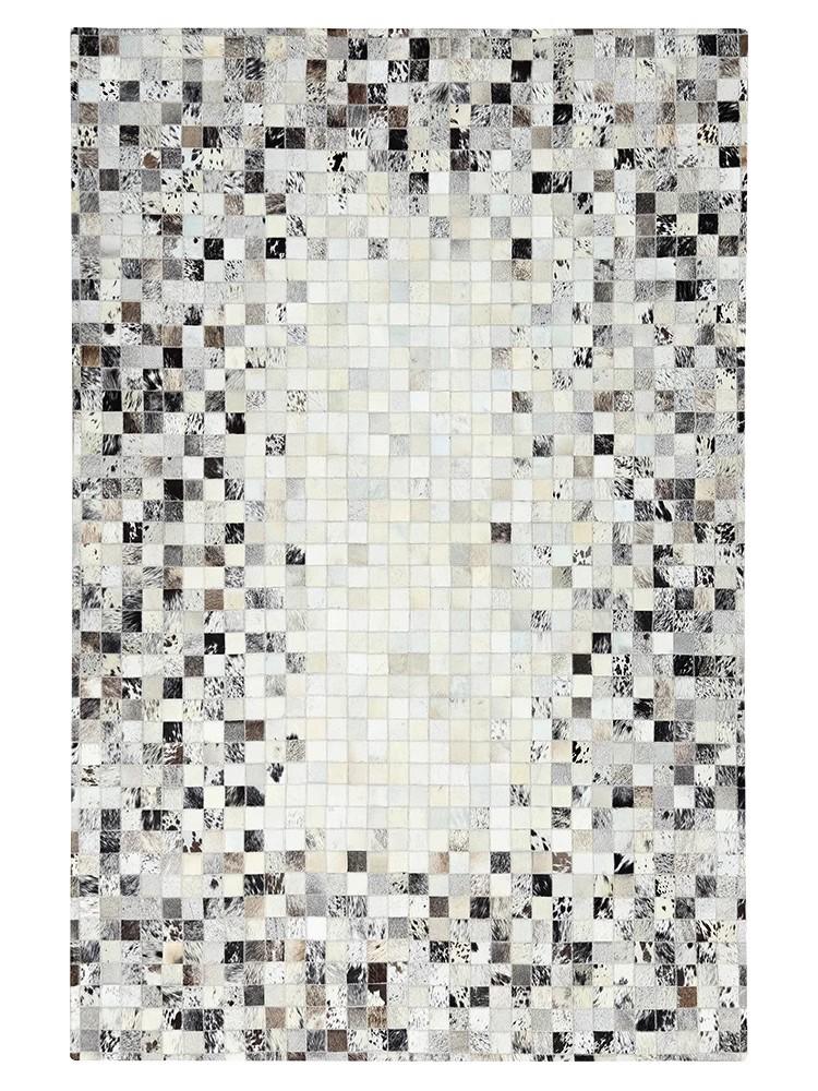 Natural Cowhide Patchwork Rug – Elegant Handmade Design