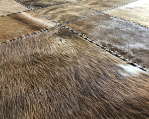 HANDMADE 100% Natural COWHIDE RUG | Patchwork Cowhide Area Rug | Real Cowhide Hallway Runner | Hair on Leather Cowhide Carpet | PR301