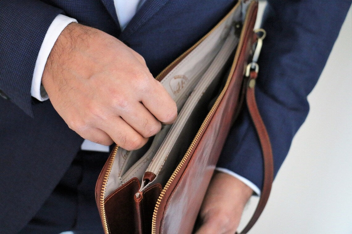 GENUINE Leather File Bag | Leather Office File Cover | Document Folder / Portfolio Cover / Organizer - Tablet Case