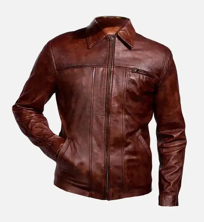 Men’s Sheepskin Inception Cobb Brown Leather Jacket