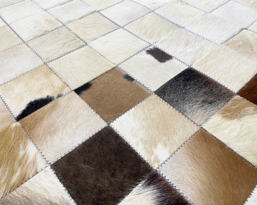 HANDMADE 100% Natural COWHIDE RUG | Patchwork Cowhide Area Rug | Real Cowhide Hallway Runner | Hair on Leather Cowhide Carpet | PR211