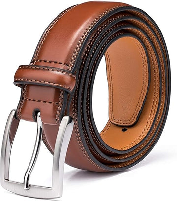 Men's Classic Leather Belt - Handcrafted Durable, 100% Genuine Leather - Fashion for Work Business & Casual