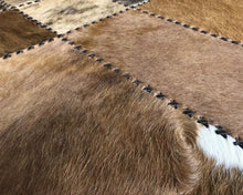 Load image into Gallery viewer, HANDMADE 100% Natural COWHIDE RUG | Patchwork Cowhide Area Rug | Real Cowhide Hallway Runner | Hair on Leather Cowhide Carpet | PR301
