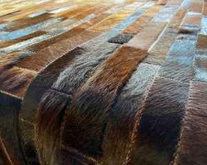 HANDMADE 100% Natural COWHIDE RUG | Patchwork Cowhide Area Rug | Real Cowhide Hallway Runner | Hair on Leather Cowhide Carpet | PR210