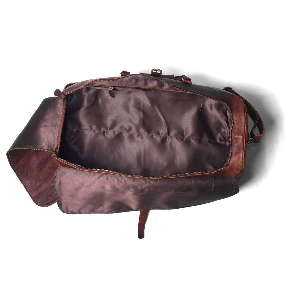 Handcrafted Buffalo Leather Weekender Bag– Carry-On Travel Duffle