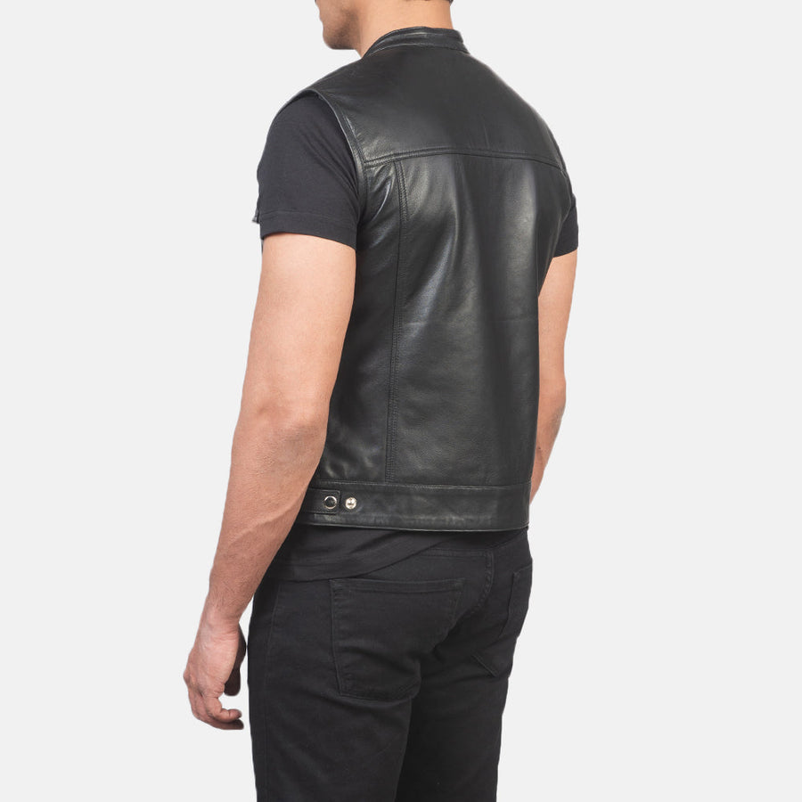 Men’s Sheepskin Leather Vest – Multicolor, Zipper with Button Flap