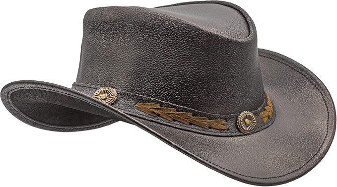 100% Real Leather Cowboy Hat | Handmade Western Style Unisex Leather Hat - Outback hat, Australian Hats