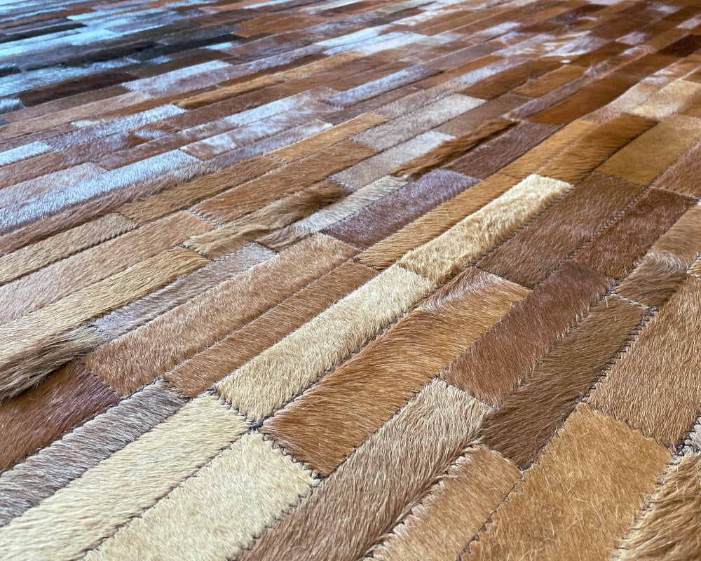 HANDMADE 100% Natural COWHIDE RUG | Patchwork Cowhide Area Rug | Real Cowhide Hallway Runner | Hair on Leather Cowhide Carpet | PR212