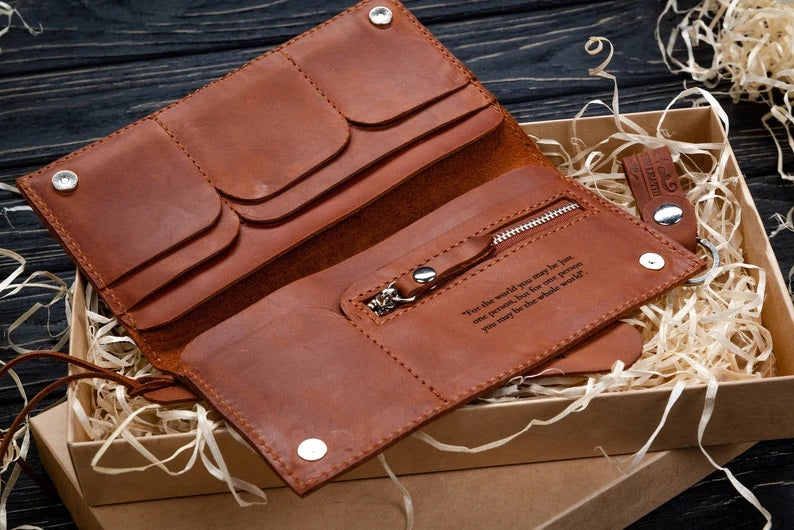 100% Natural Cowhide Clutch Wallet | Real Leather Clutch Pouch / Purse for Women