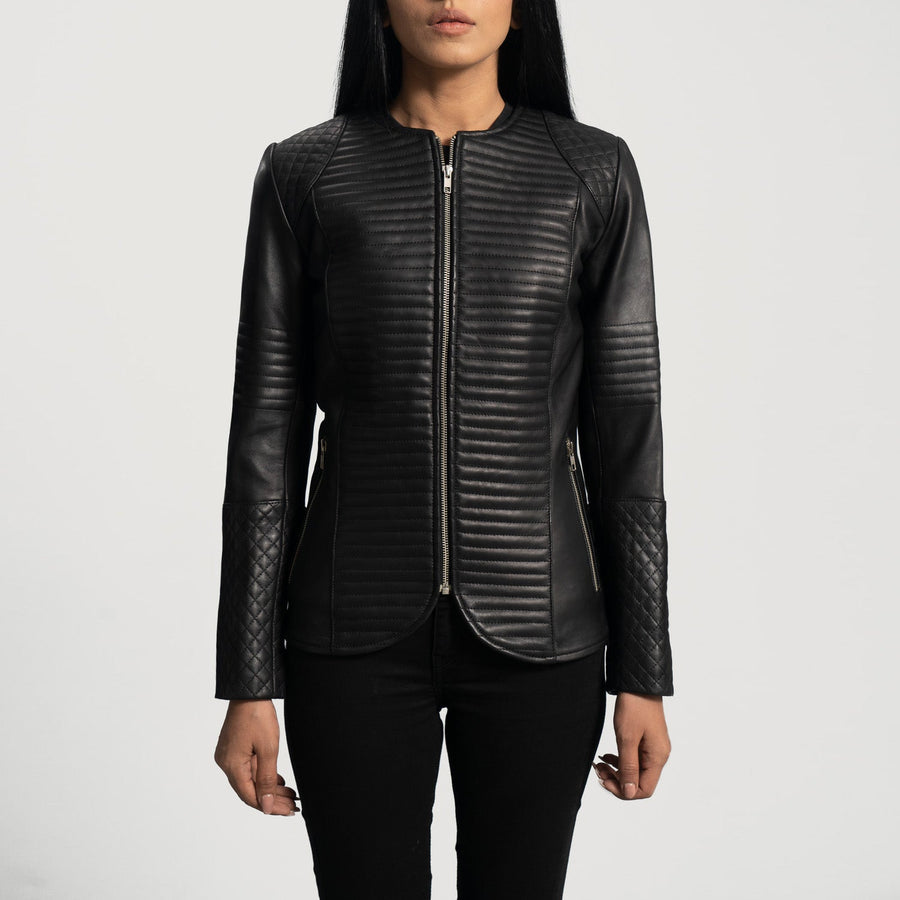Women’s Sheepskin Premium Quilted Leather Jacket – Sleek Design