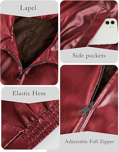 Women Genuine Lambskin Leather Jacket, Long Sleeve - Zip Up Trendy Bomber Motorcycle Jacket