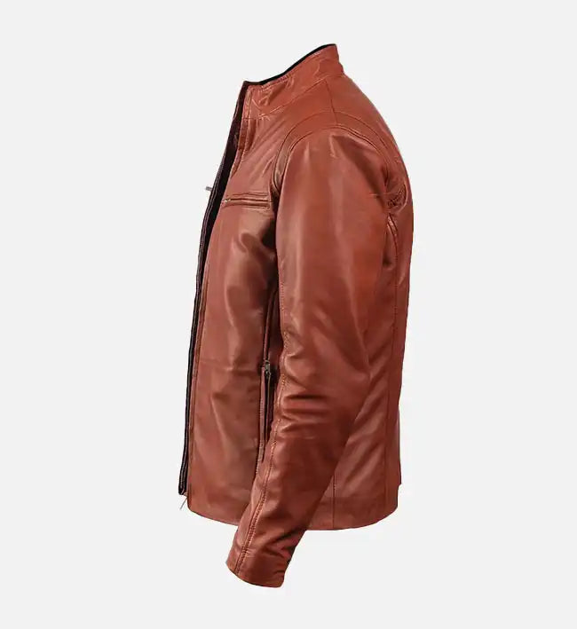 Men’s Sheepskin Iconic Brown Leather Bomber Jacket