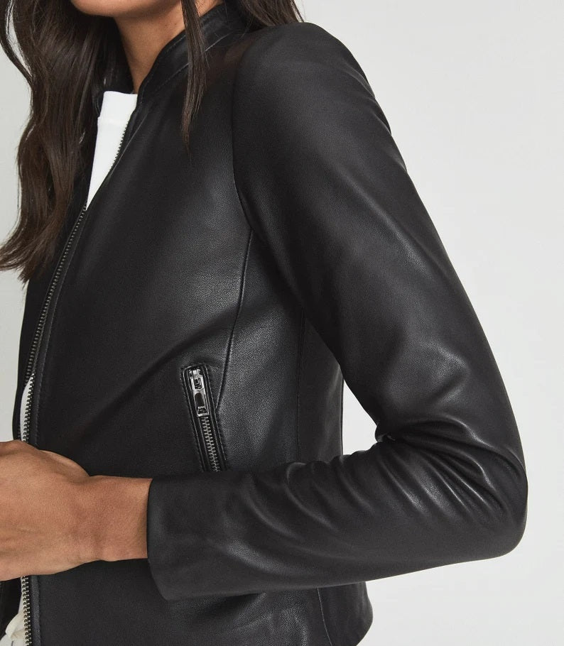 Trendy Women's Leather Jacket – Real Lambskin Leather Jacket - Casual, Biker, Moto Styles Girls' Jacket for Every Occasion