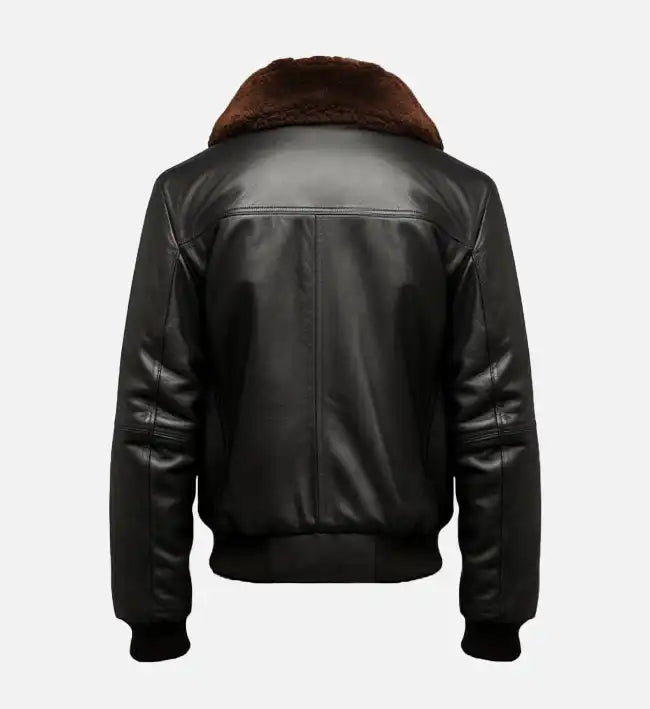 Men’s Sheepskin Black G1 Aviator Leather Bomber Jacket