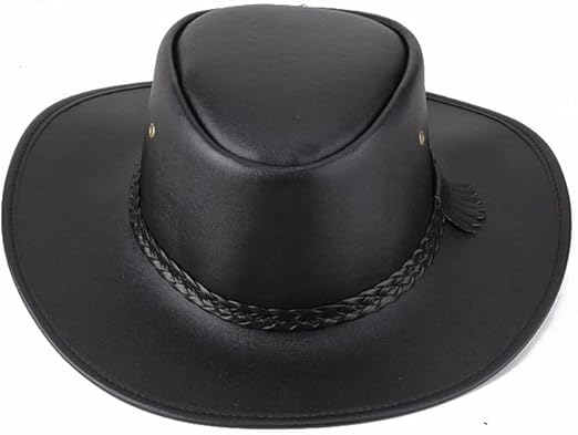 100% Real Leather Cowboy Hat | Cowboy Outback Hat - Classic Western Style