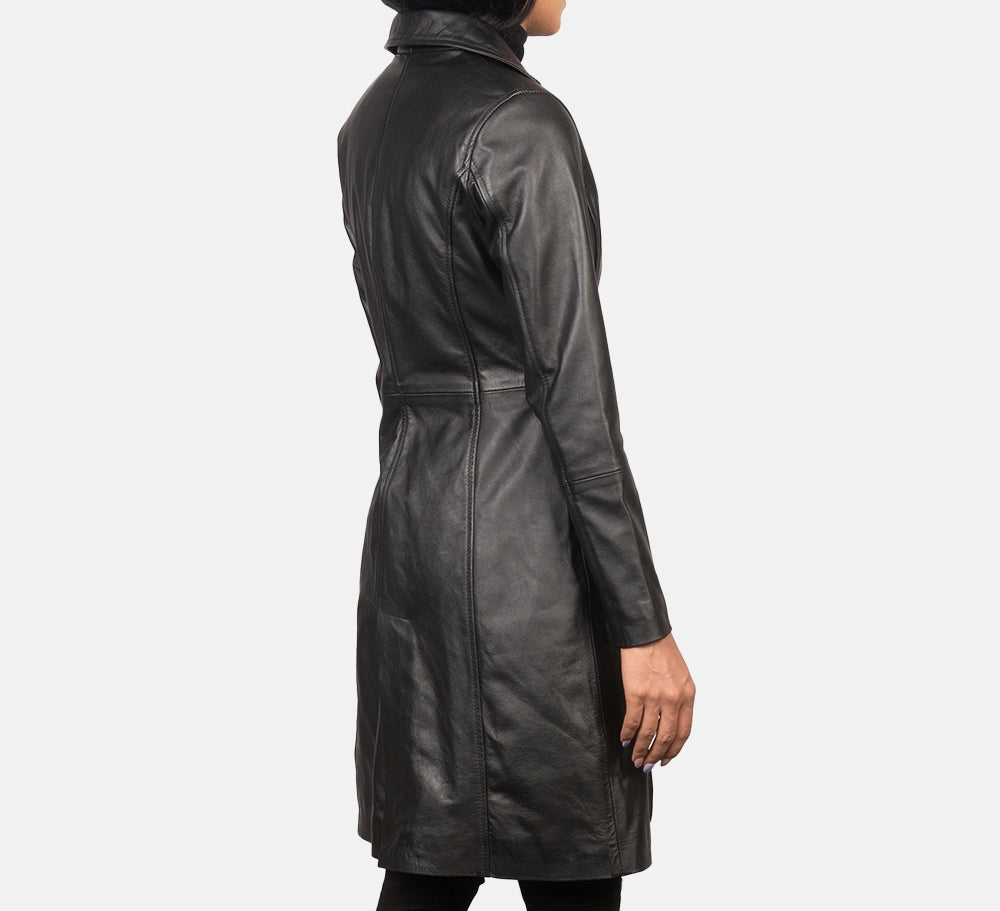 Women's Genuine Leather Long Coat - Leather Trench for Girls - Luxury Leather Duster Coat