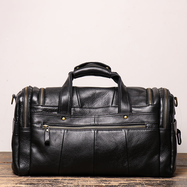 Crazy Horse Leather Duffle Bag – Genuine Leather Travel Weekender Bag for Men & Women