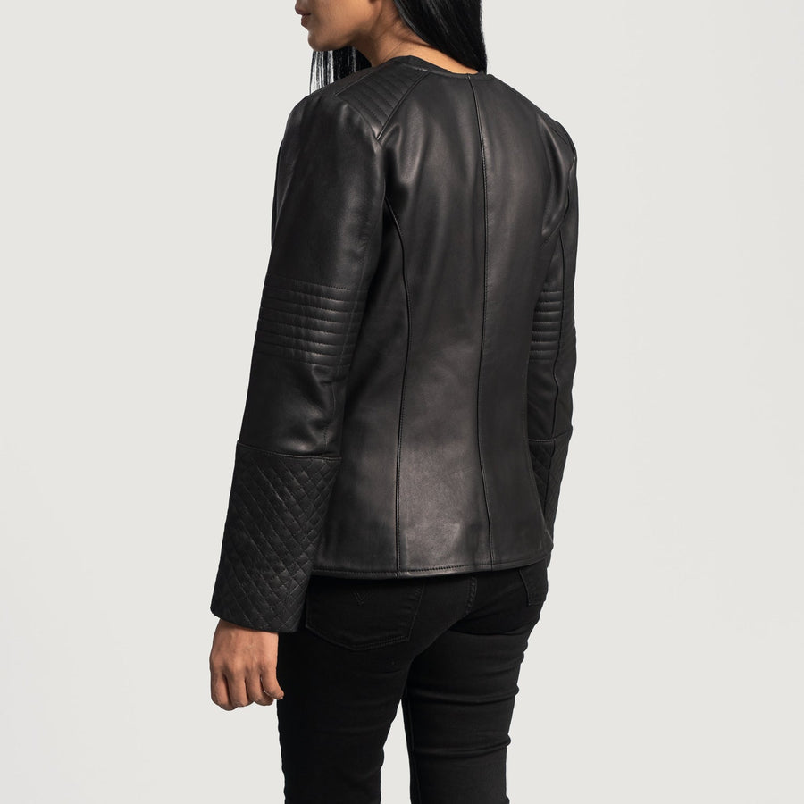 Women’s Sheepskin Premium Quilted Leather Jacket – Sleek Design