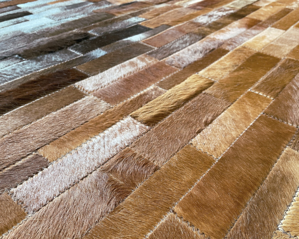 HANDMADE 100% Natural COWHIDE RUG | Patchwork Cowhide Area Rug | Real Cowhide Hallway Runner | Hair on Leather Cowhide Carpet | PR212