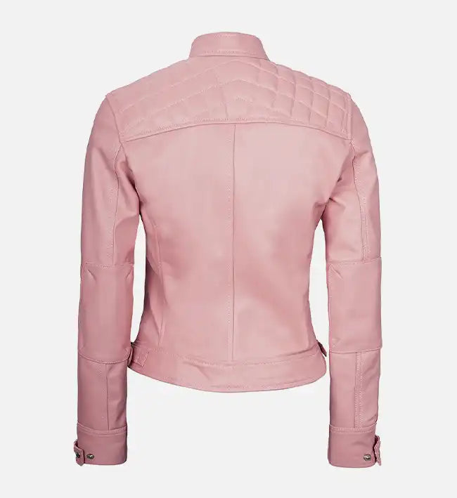 Women’s Signature Sheepskin Diamond Café Racer Leather Jacket