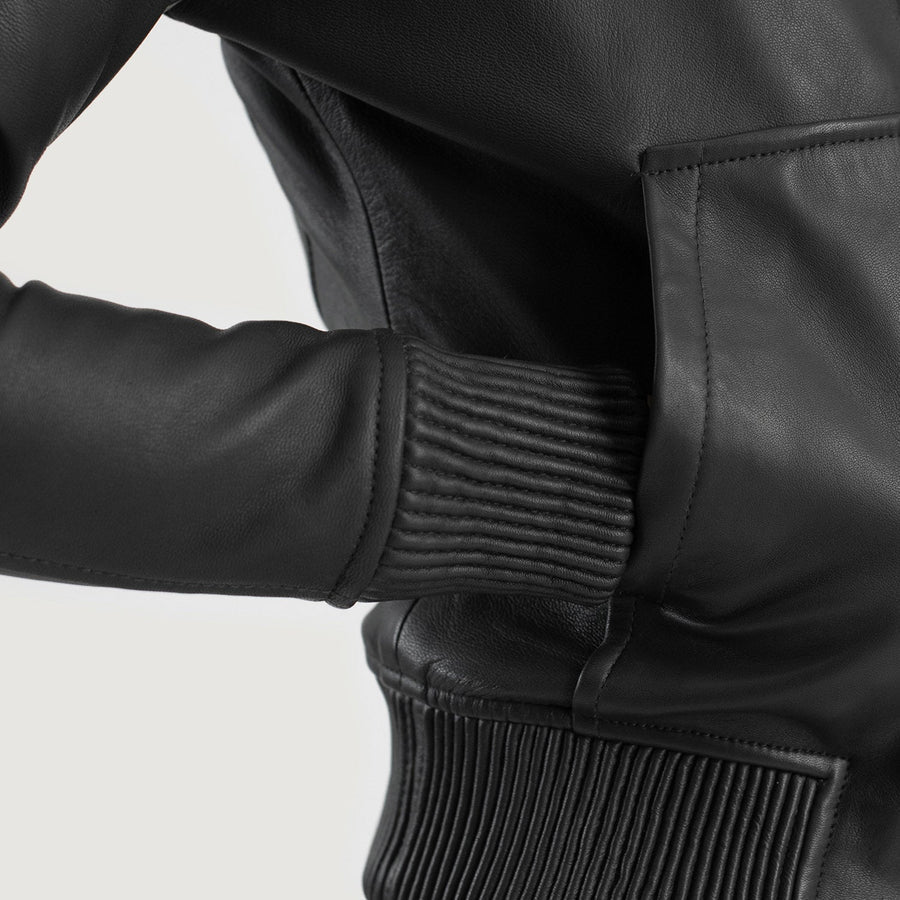 Women’s Hooded Sheepskin Leather Jacket with Fleece Lining