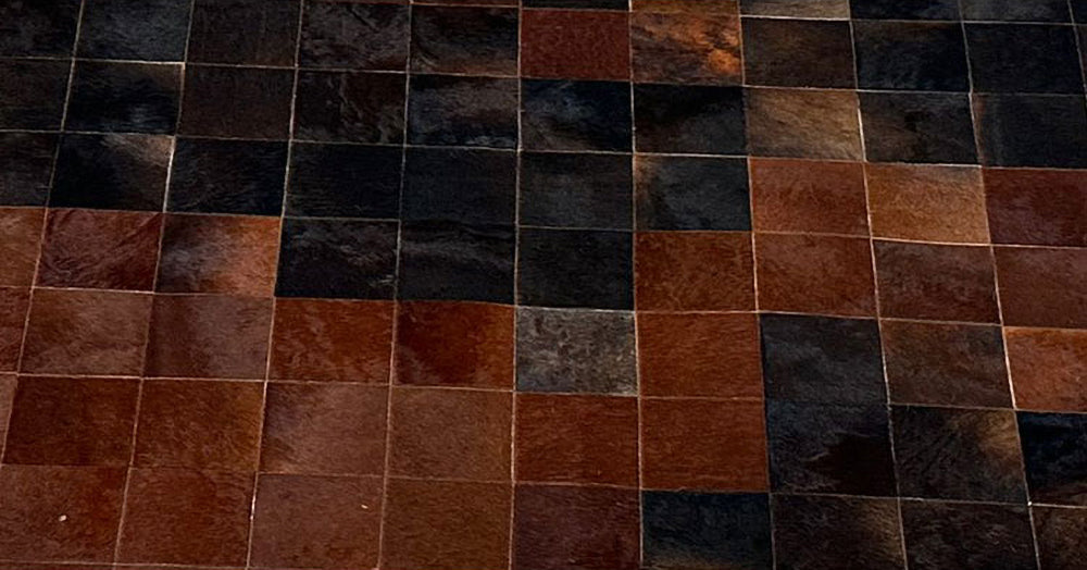 Luxurious Handmade Cowhide Leather Patchwork Rectangle Rug/Carpet