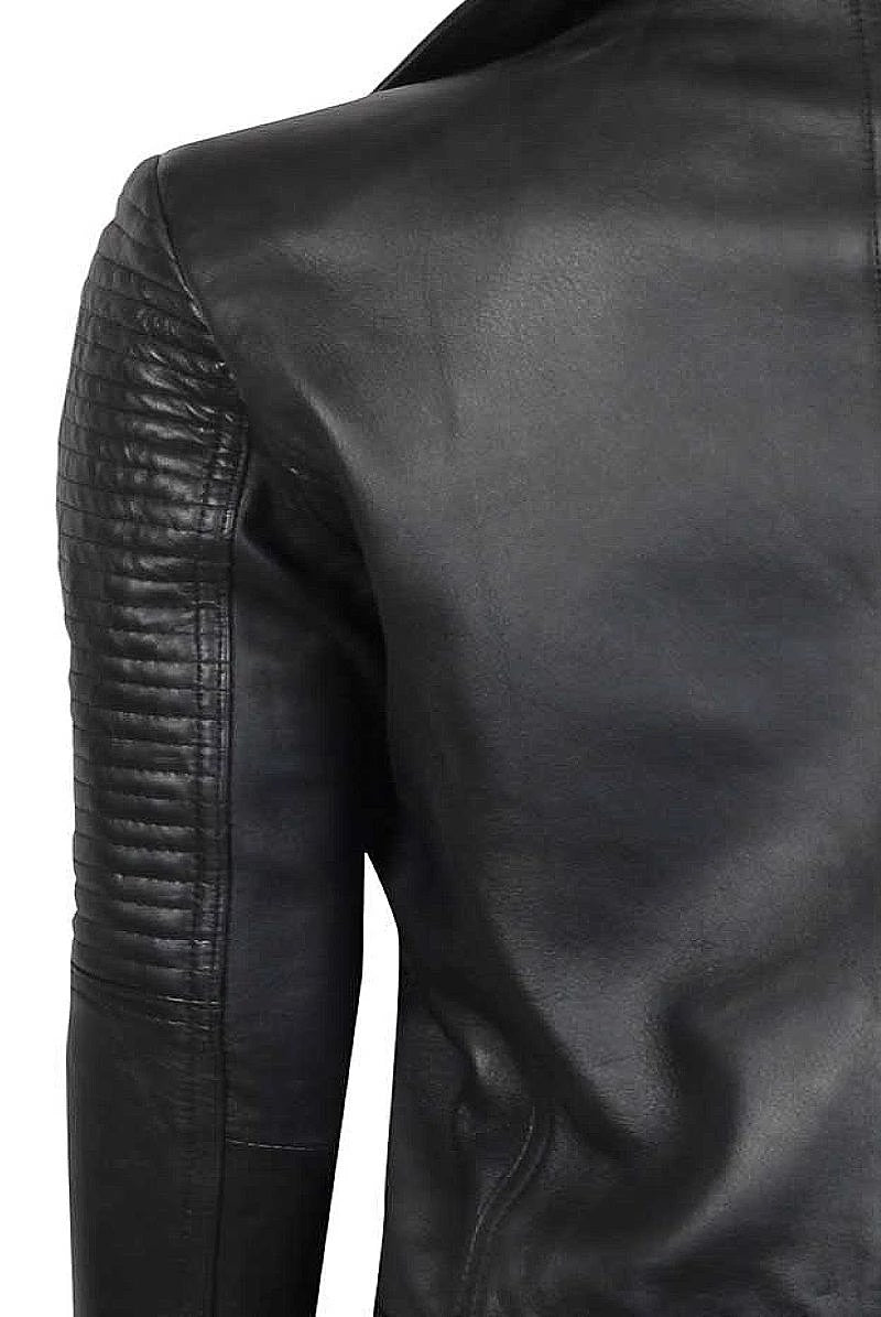 Women's Luxury Lambskin Leather Jacket - Classic Biker Style, Asymmetrical Zip Closure - Tailored Fit, Soft and Supple Genuine Leather