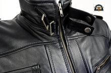 Load image into Gallery viewer, Real Full Grain Leather Jacket for Men | 100% Genuine Cow Leather Jacket | Handmade Rider Leather Jacket
