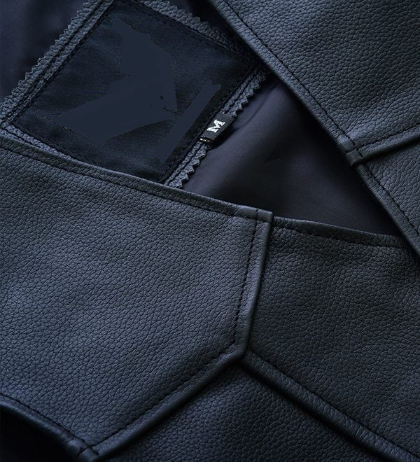 Pure Leather Biker Vest - Classic Leather Moto V-Shape Neck Waistcoat - Stylish Casual Fit for all occasions and seasons