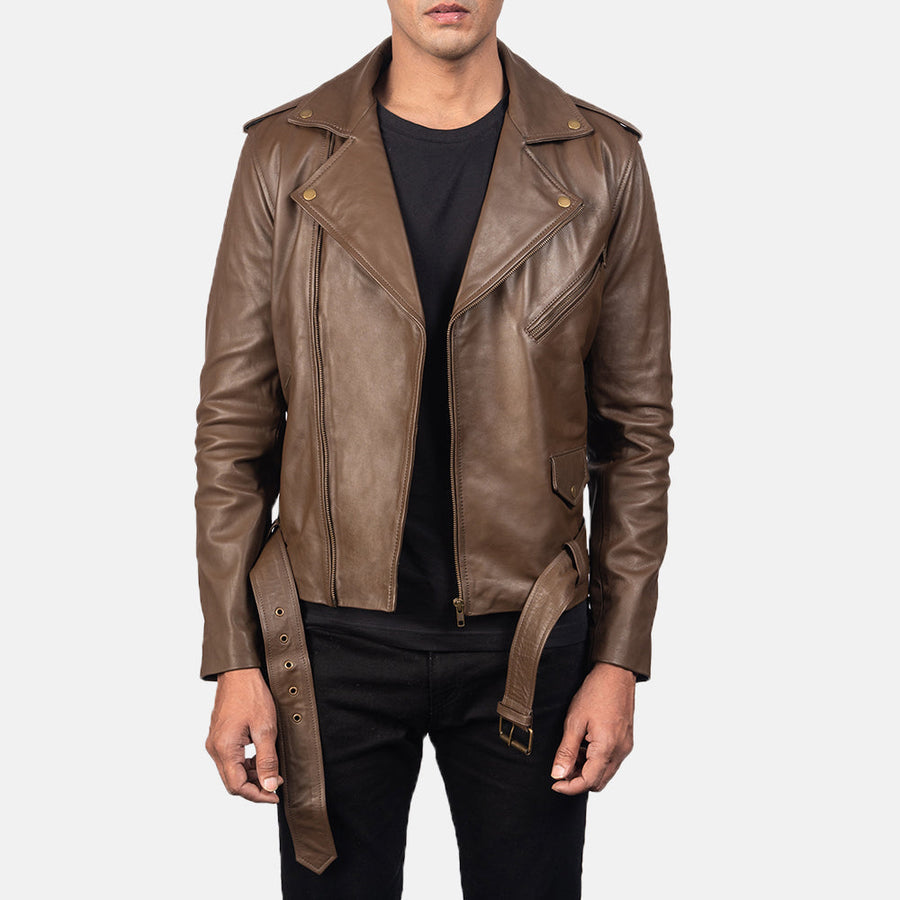 Genuine Cowhide Black Biker Leather Jacket For Men