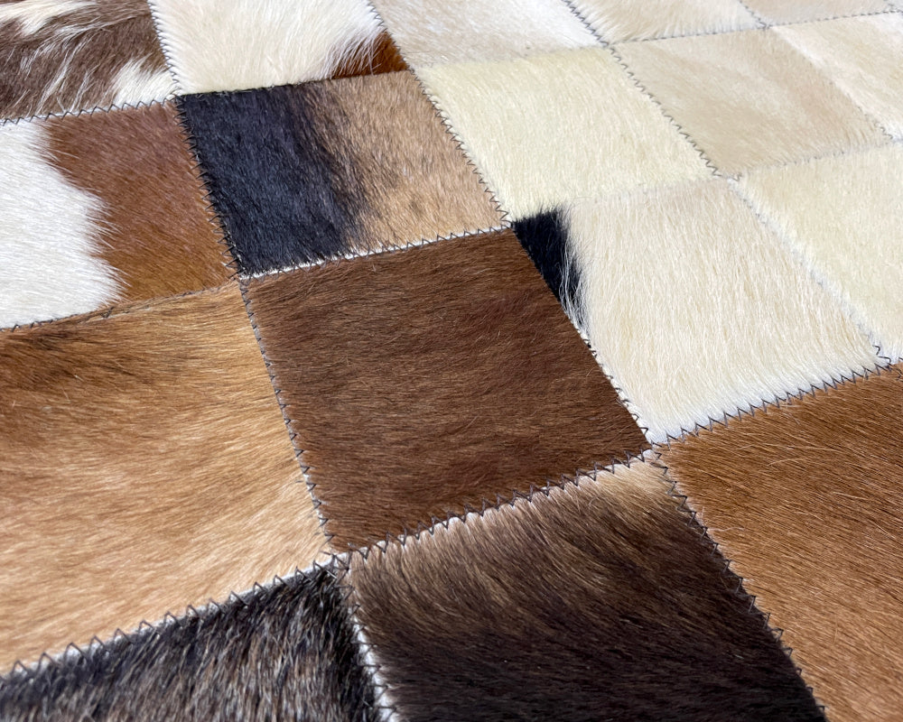 HANDMADE 100% Natural COWHIDE RUG | Patchwork Cowhide Area Rug | Real Cowhide Hallway Runner | Hair on Leather Cowhide Carpet | PR211