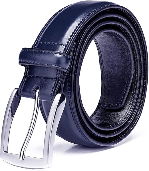 Men's Classic Leather Belt - Handcrafted Durable, 100% Genuine Leather - Fashion for Work Business & Casual