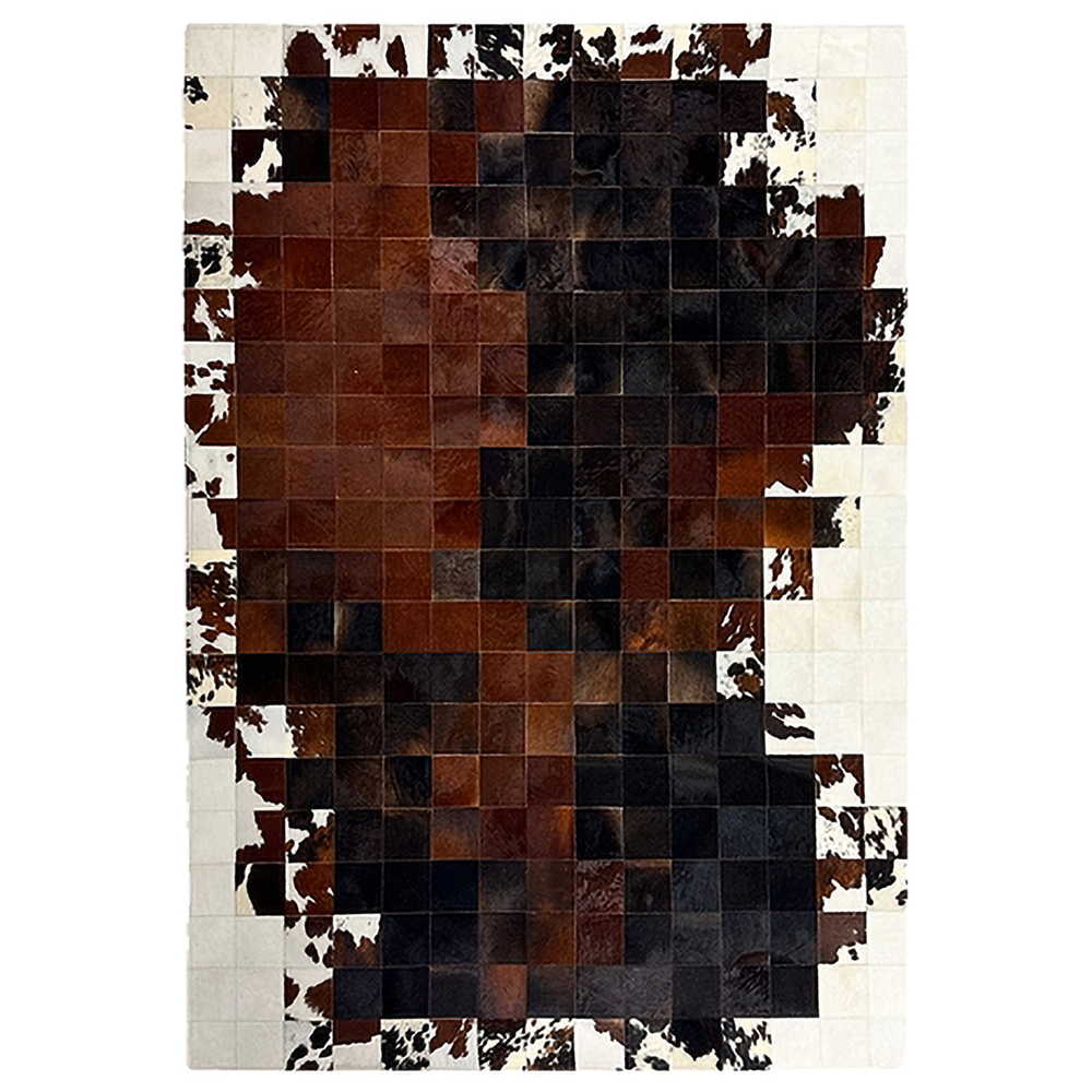 Luxurious Handmade Cowhide Leather Patchwork Rectangle Rug/Carpet