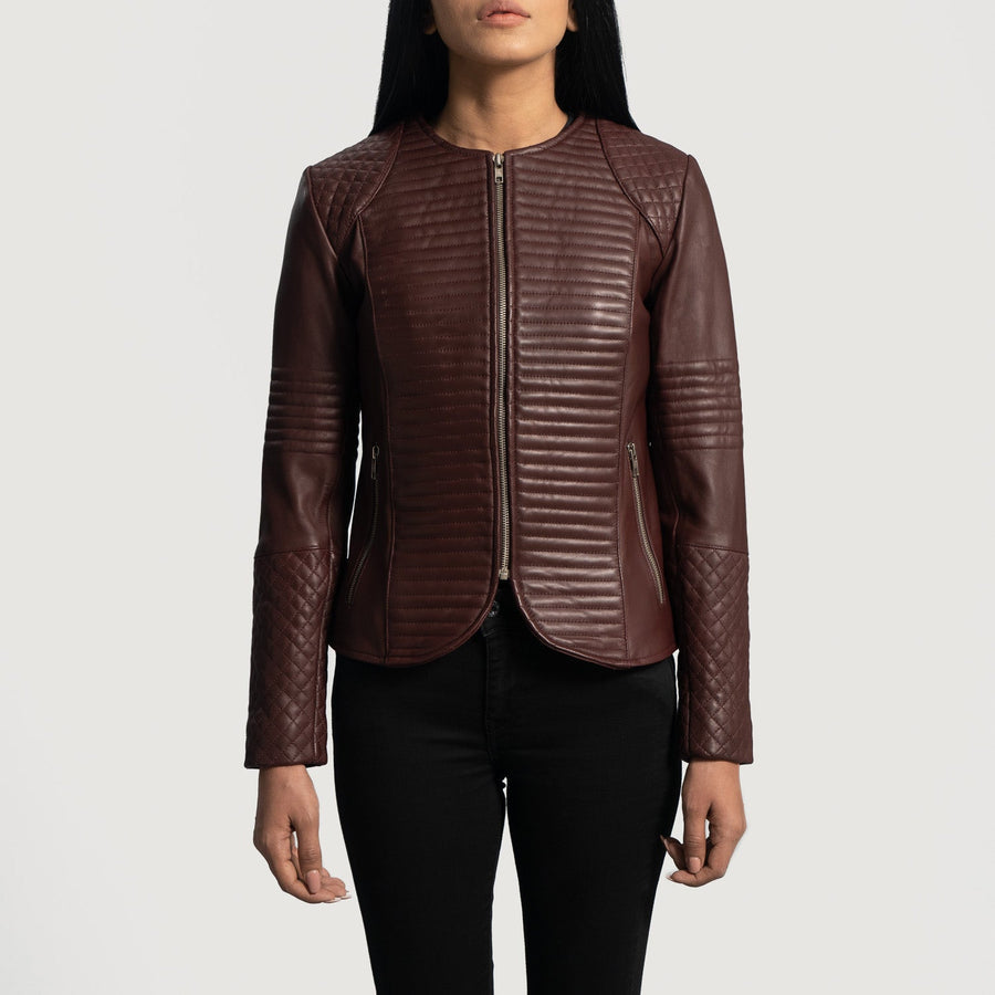 Women’s Sheepskin Premium Quilted Leather Jacket – Sleek Design