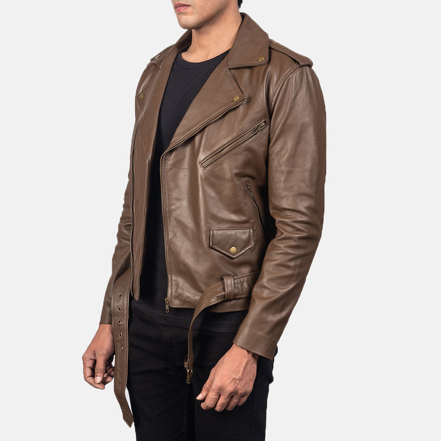Genuine Cowhide Black Biker Leather Jacket For Men