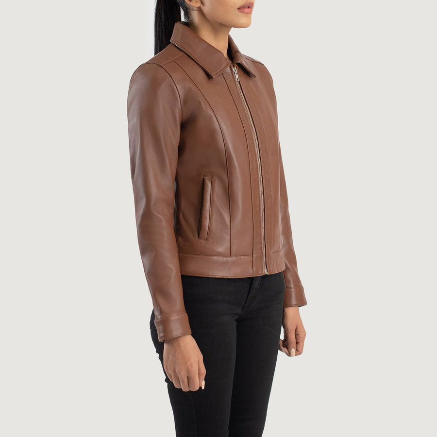 Women’s Sheepskin Classic Collar Leather Jacket