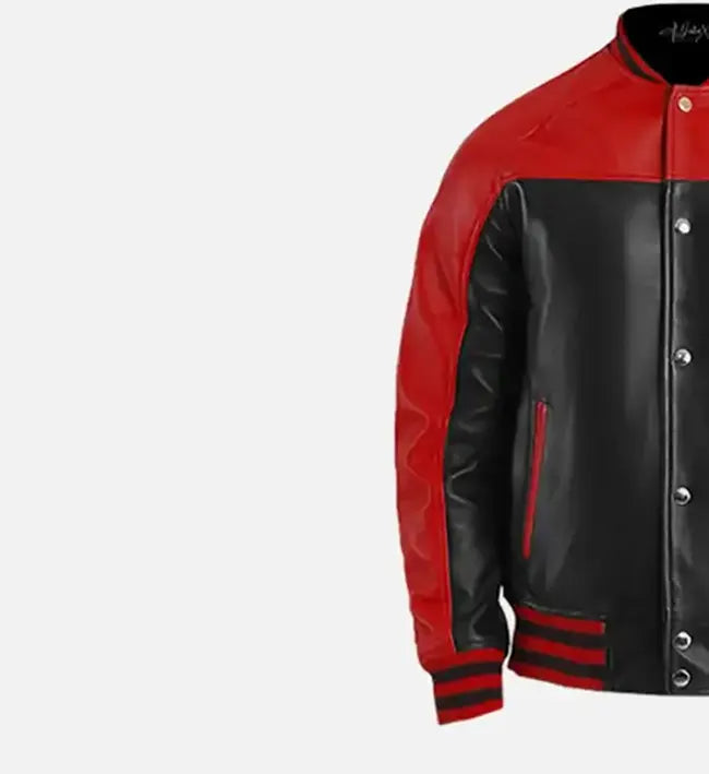 Men’s Sheepskin Leather Bomber Jacket – Multicolor with Ribbed Hemline and Iconic Detailing